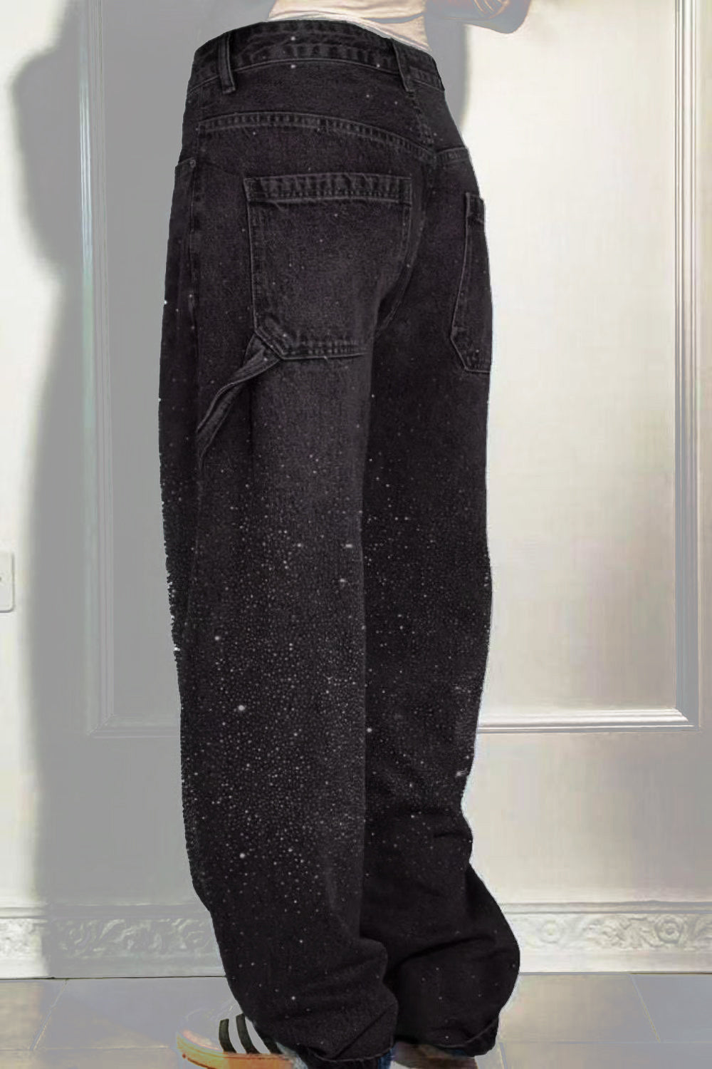 Full Size Rhinestone Wide leg Jeans
