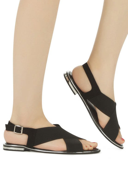 Snuggle Wide Strap Flat Sandals