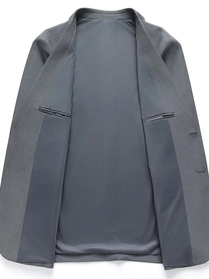 Men's Lapel Collar Long Sleeve Blazer