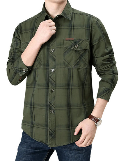 Men's Plus Size Casual Long Sleeve Shirt