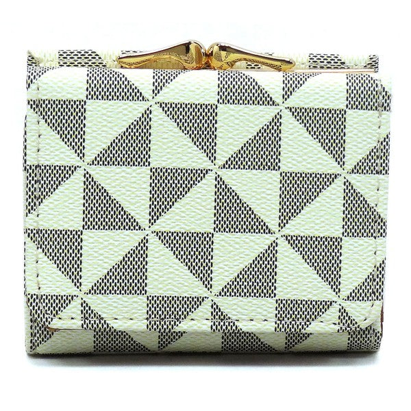 Monogram Kiss Lock Tri-fold Wallet