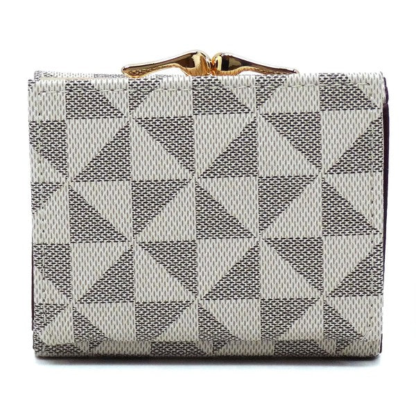 Monogram Kiss Lock Tri-fold Wallet