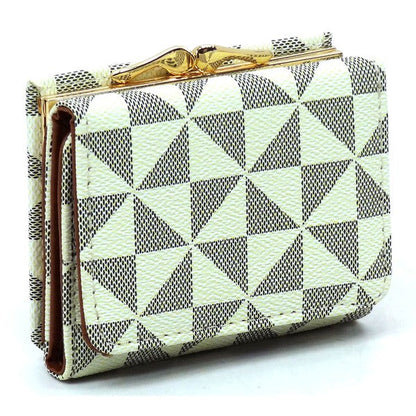 Monogram Kiss Lock Tri-fold Wallet