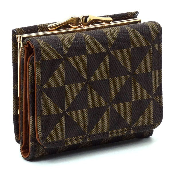 Monogram Kiss Lock Tri-fold Wallet