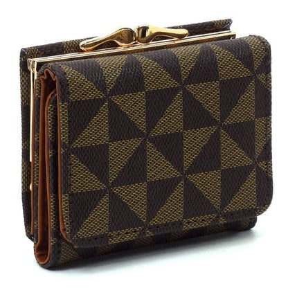 Monogram Kiss Lock Tri-fold Wallet