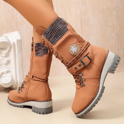 Round Toe Lace Up Boots