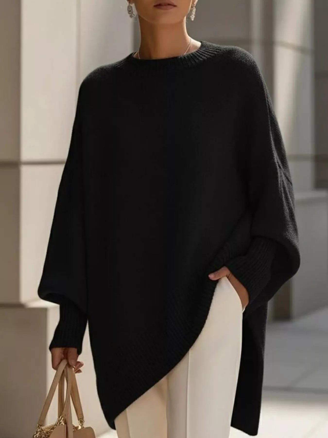Batwing Sleeve Oversized Sweater