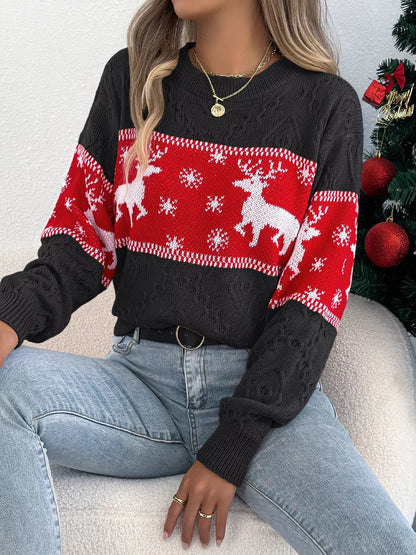 Plus size reindeer Christmas sweater, view 2
