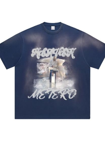 Graphic Round Neck Short Sleeve Men's T-Shirt