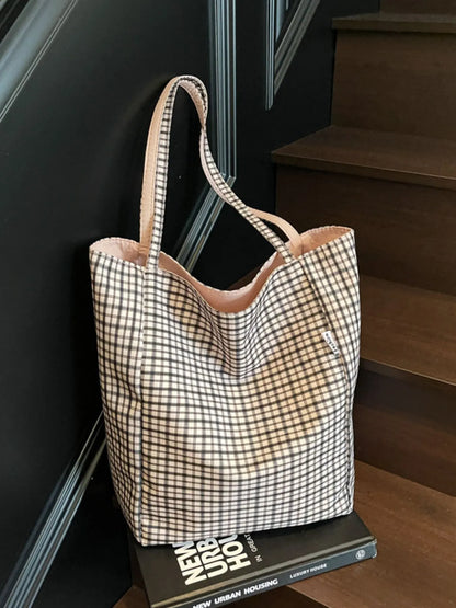 Plaid Pattern Tote Bag