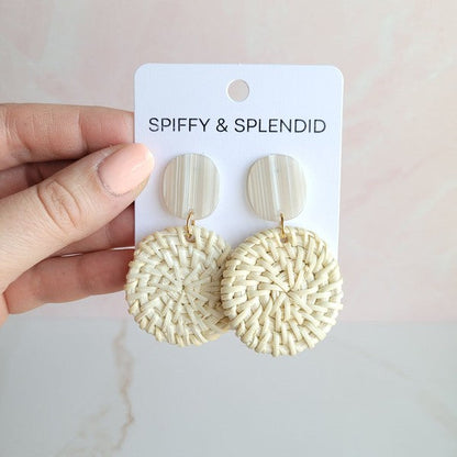 Light Rattan Seashell Dominica Earrings