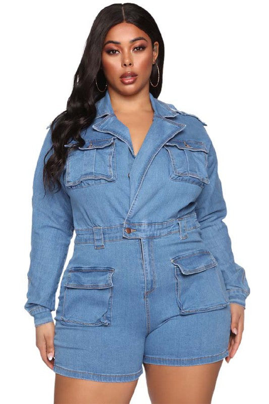 SEXY DENIM ROMPER - MONLANE