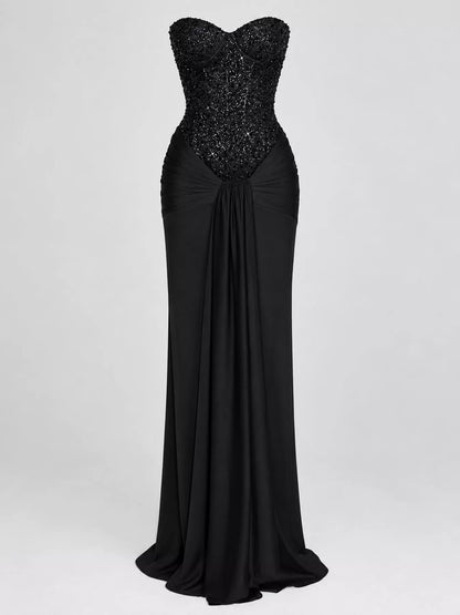 Strapless sequin corset dress, view 29