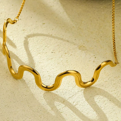 18K Gold-Plated Wave Necklace
