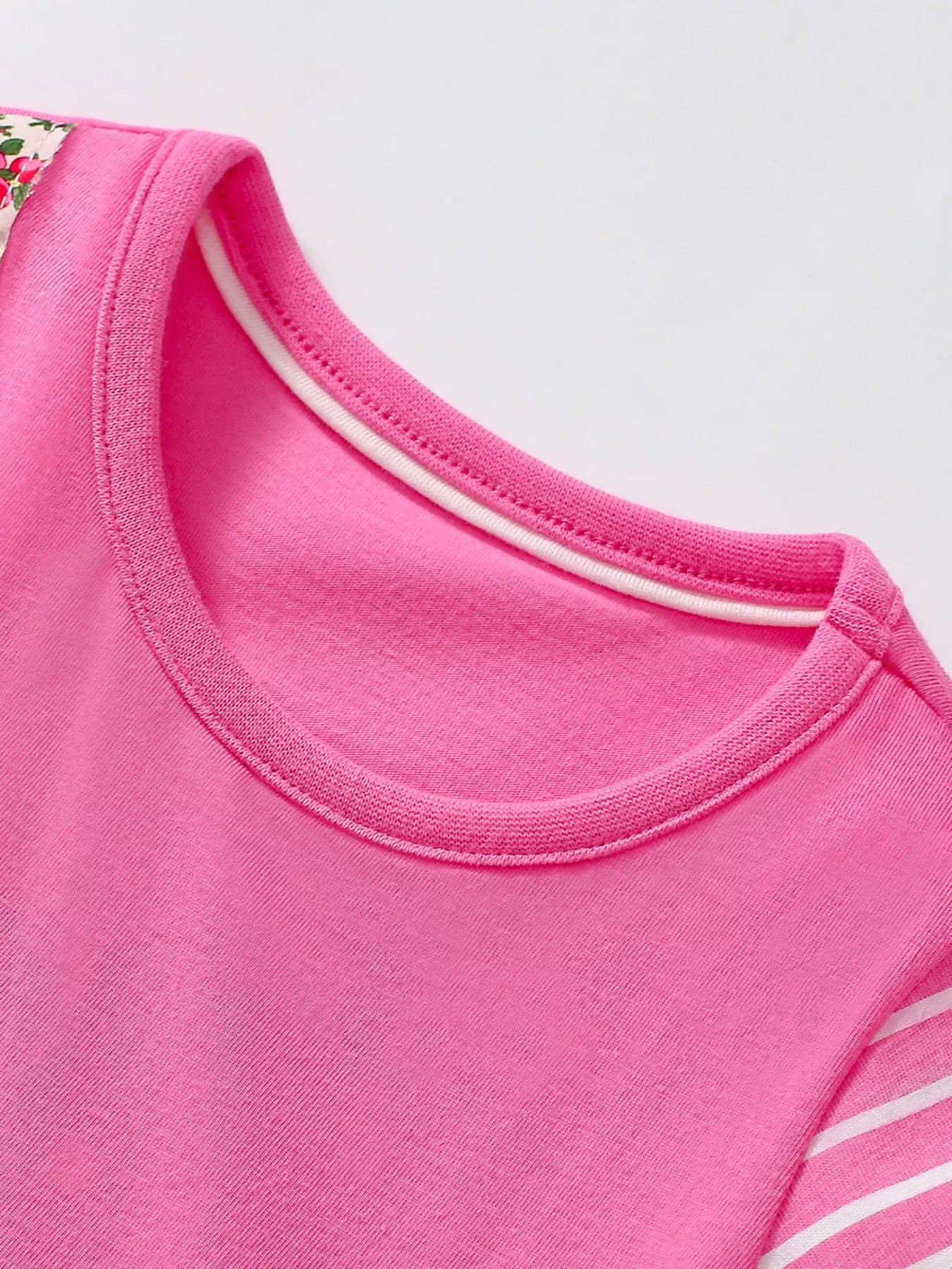 Children's Bunny Striped Short Sleeve Dress