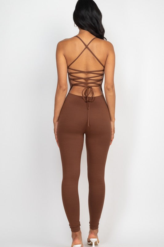 Open Back Bodycon Jumpsuit