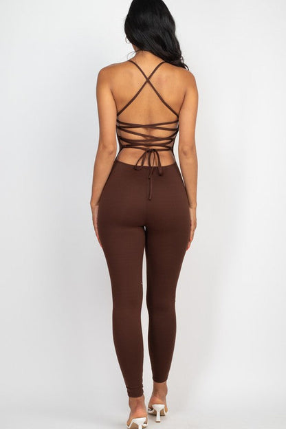 Open Back Bodycon Jumpsuit