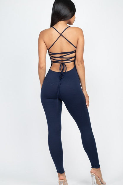 Open Back Bodycon Jumpsuit