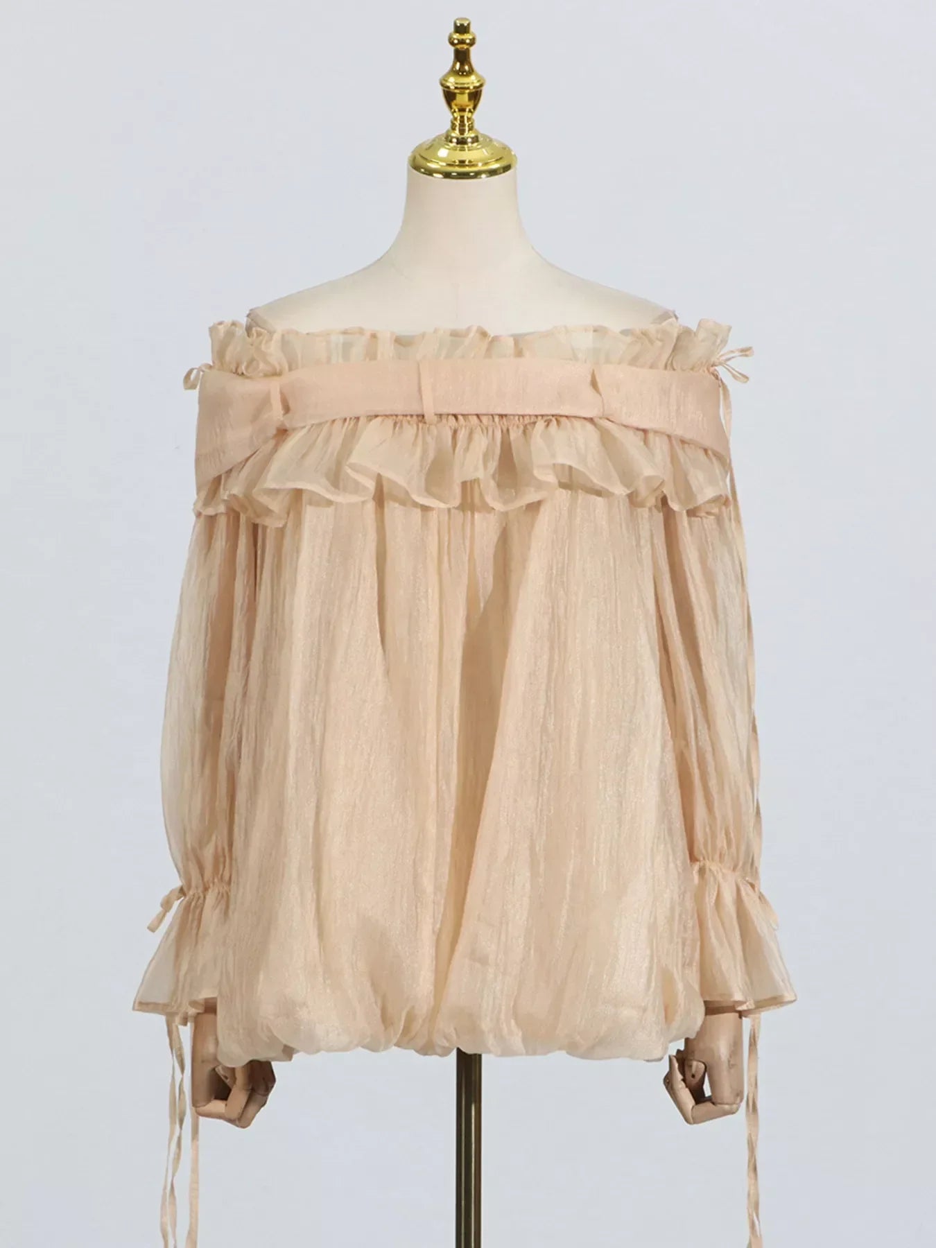 Ruffle Off-Shoulder Flounce Sleeve Blouse