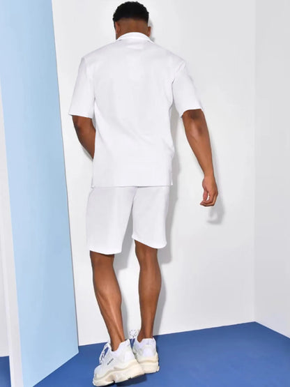 Men's Button Up Shirt and Shorts Set