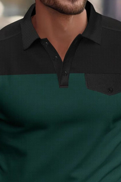 Men's Full Size Waffle-Knit Polo