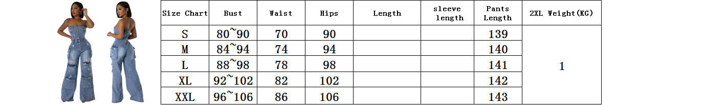 Denim Strapless Jumpsuit