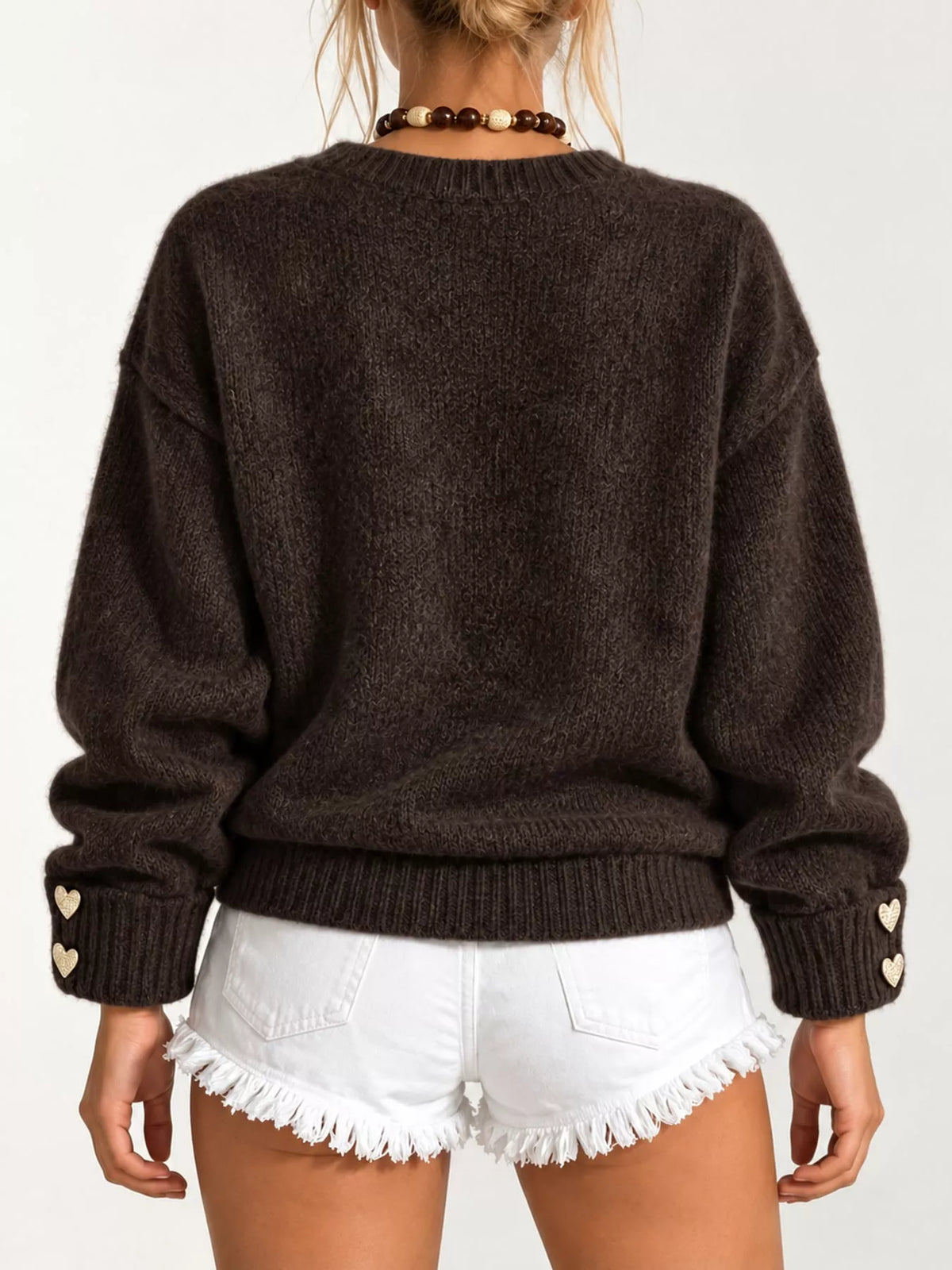 Heart-button cardigan, view 7