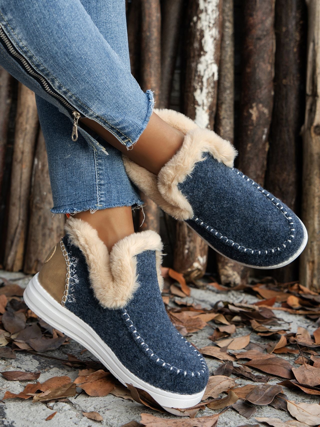 Furry Suede Flat Sneakers