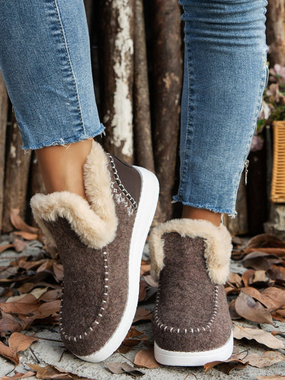 Furry Suede Flat Sneakers