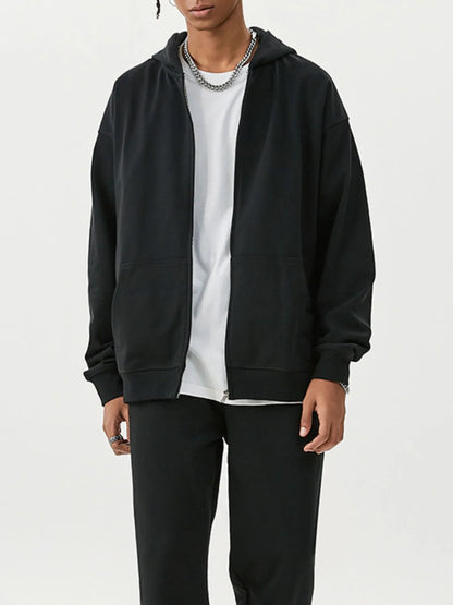 Men's Full Size Zip Up Long Sleeve Hoodie