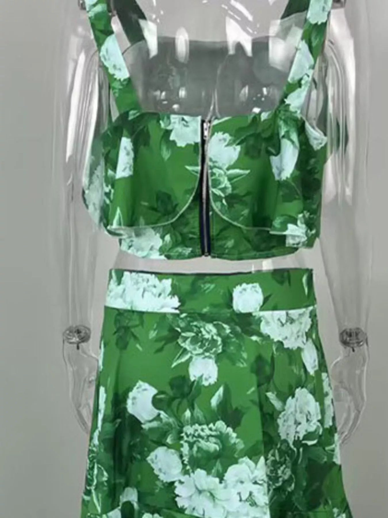 Floral Print Ruffle Cami and Skirt Two-Piece Set