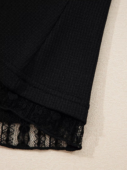 Lace Patchwork Slim Fit Top