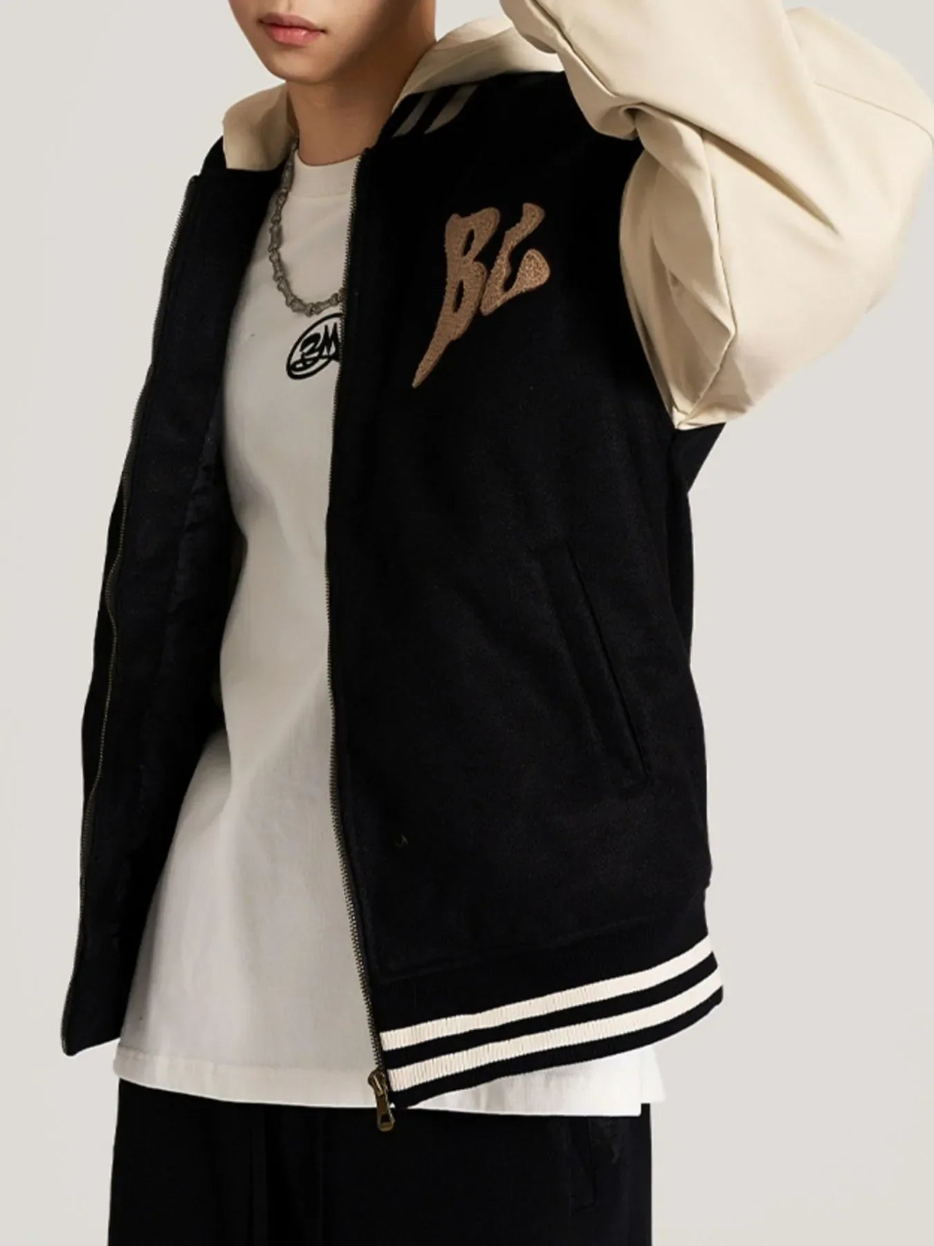 Men's Zip Up Hooded Baseball Jacket