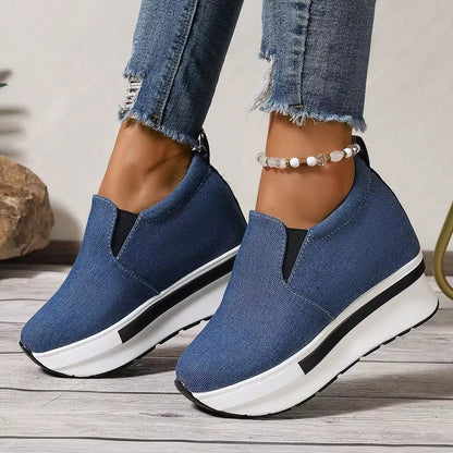 Round Toe Platform Slip-Ons