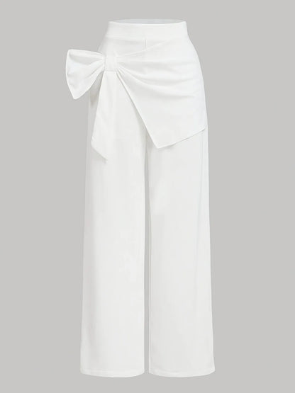 High-Waisted White Wide Leg Pants