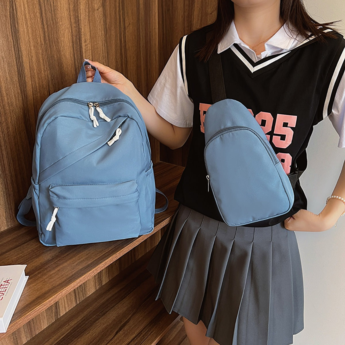 Cloth Backpack Bag and Sling Bag