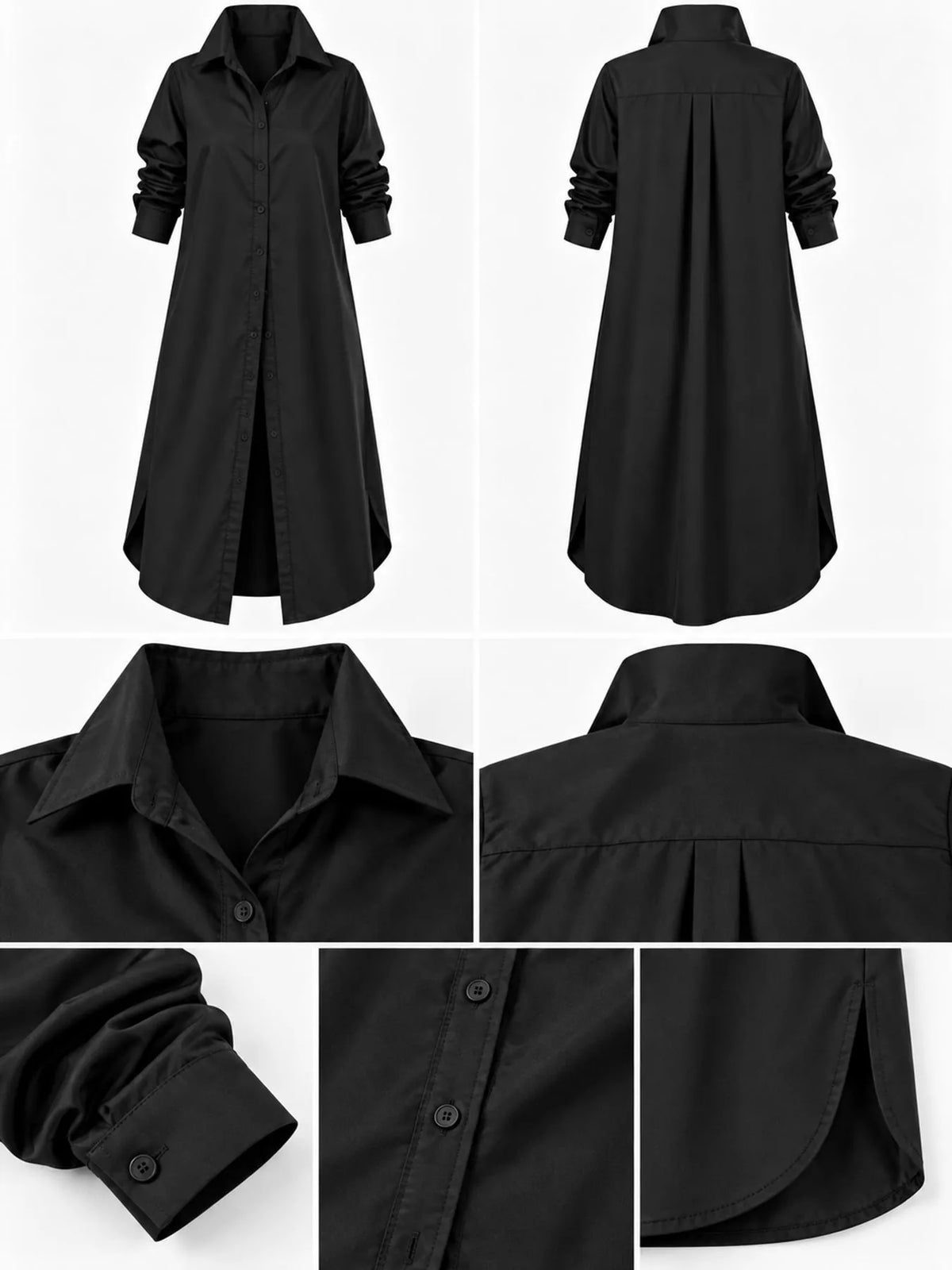 Plus size longline button-down shirt, view 12