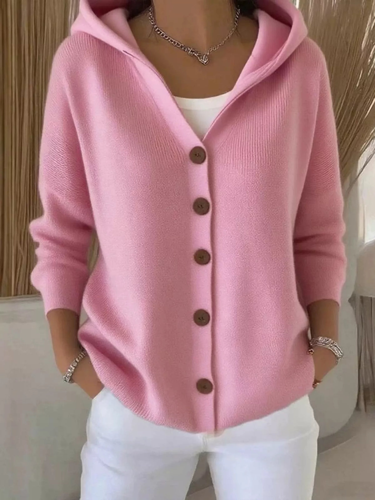 Hooded knit cardigan, view 9