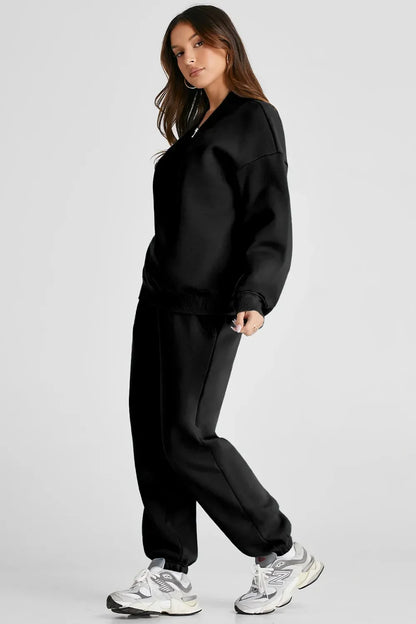 Quarter Zip Long Sleeve Top & Pants Set