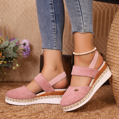 Round Toe Wedge Sandals