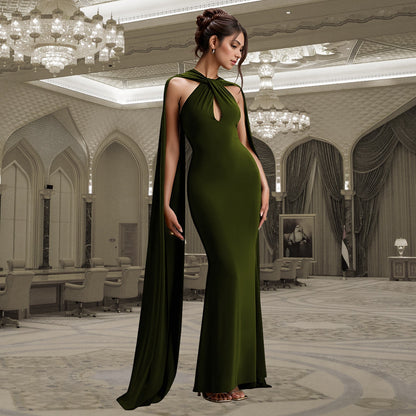 Ribbon solid color dress