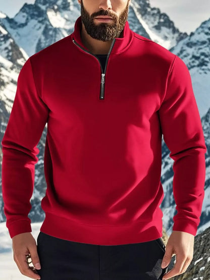 Men's Full Size Solid Color Zip Sweatshirt