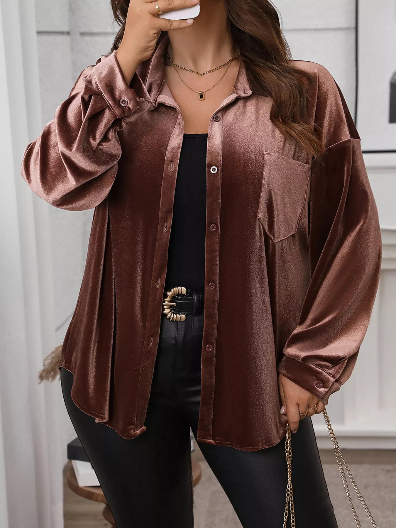 Plus Size Button-Down Shirt