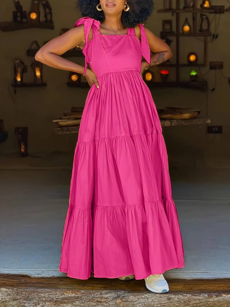 Tied Long Waist Cinching Suspender Dress