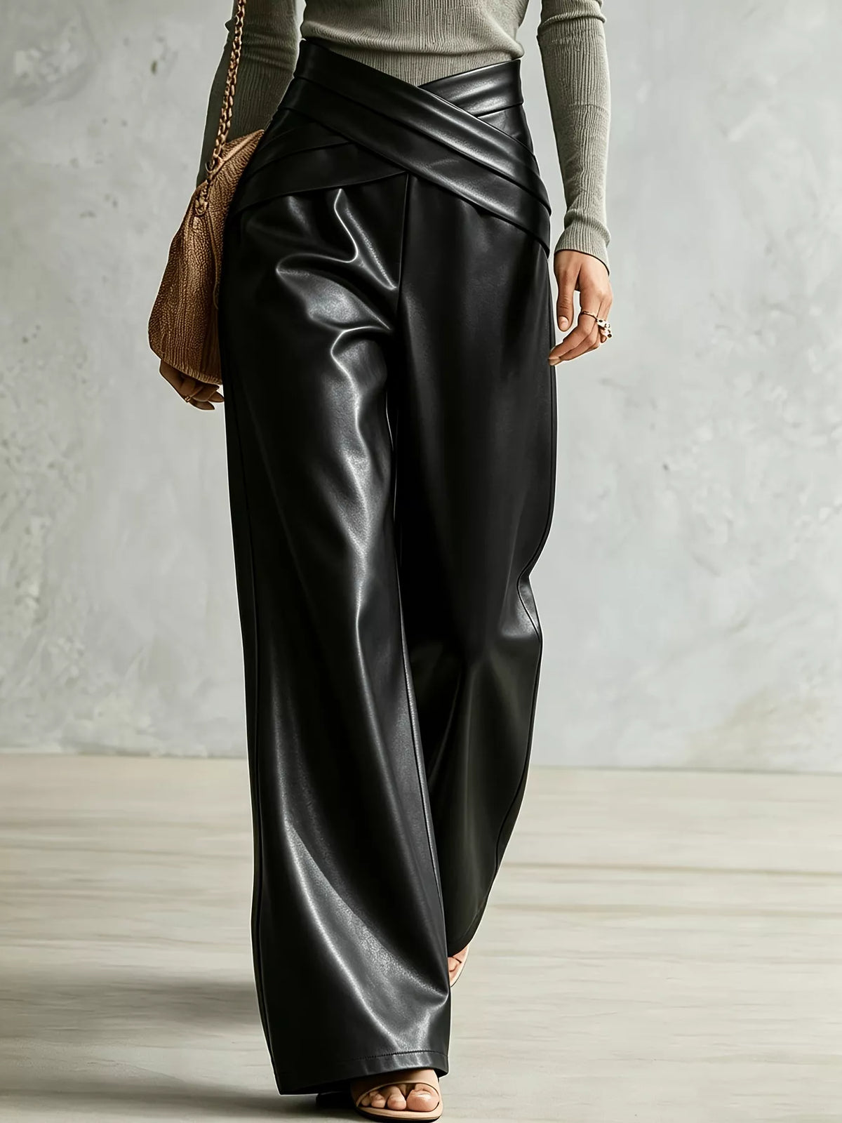 Criss-cross wide-leg pants, view 5