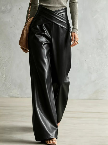 Criss-cross wide-leg pants, view 5