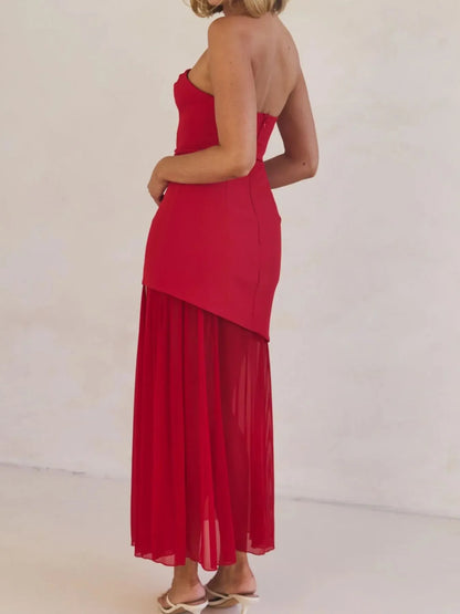 Layered Slit Tube Maxi Dress