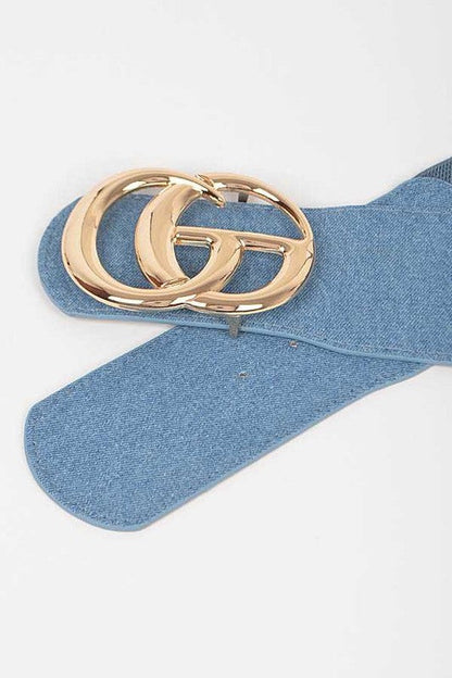Plus Size CG Buckle Denim Belt