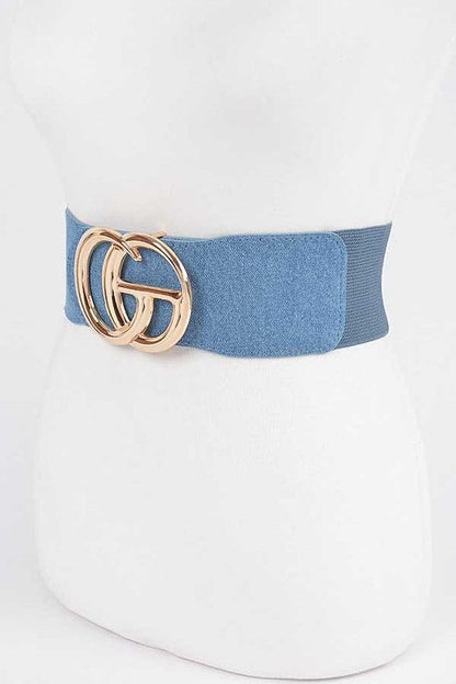 Plus Size CG Buckle Denim Belt