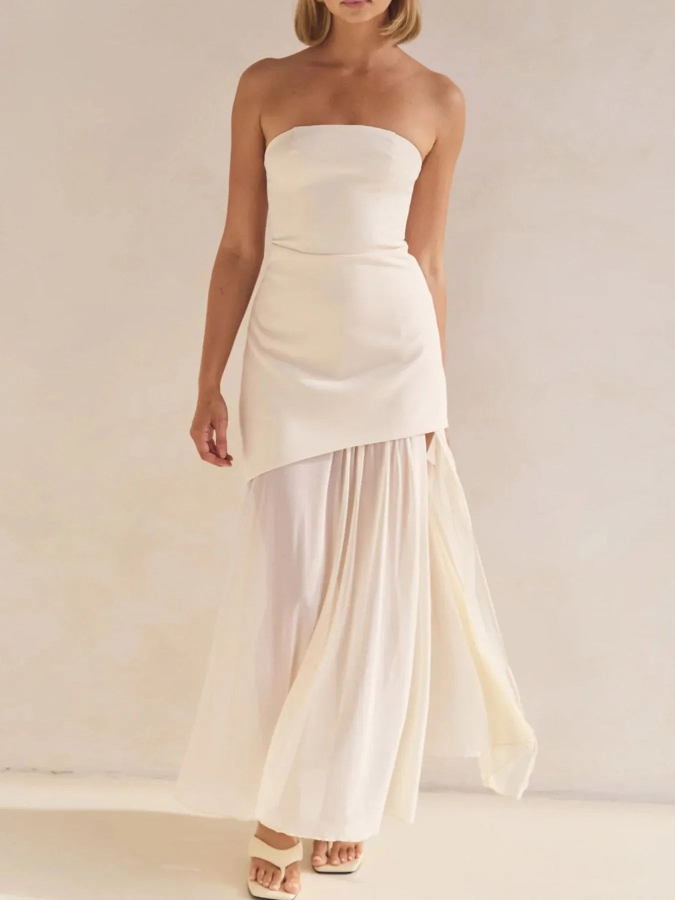 Layered Slit Tube Maxi Dress
